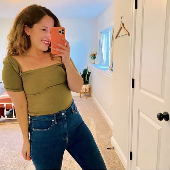 NWT n:philanthropy Green Ribbed Bodysuit Small - Picture 1 of 10